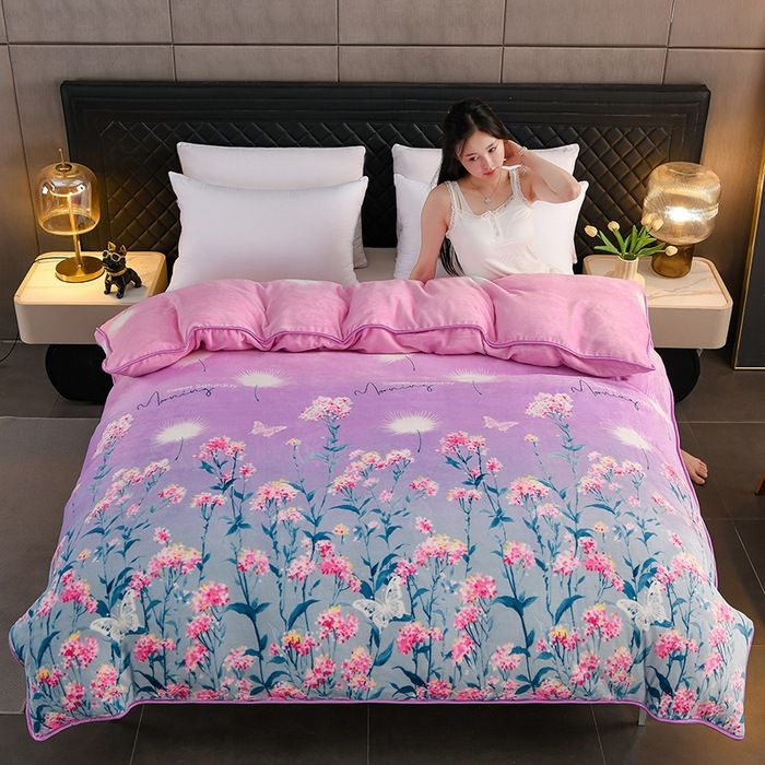 Milk Velvet Quilt Cover Double Sided Fleece Clover 150x200cm — image 1