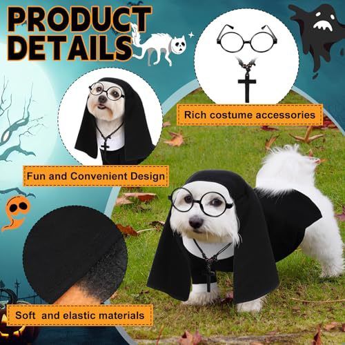 Amor Pet Clothing Nun Costume for Dogs Cats Nun suit S view 3