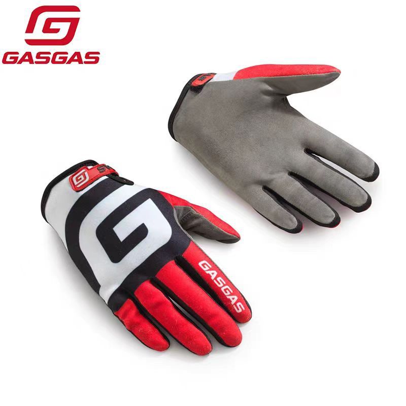 Gas Bicycle Gloves Nylon Thin Outdoor Red and white L