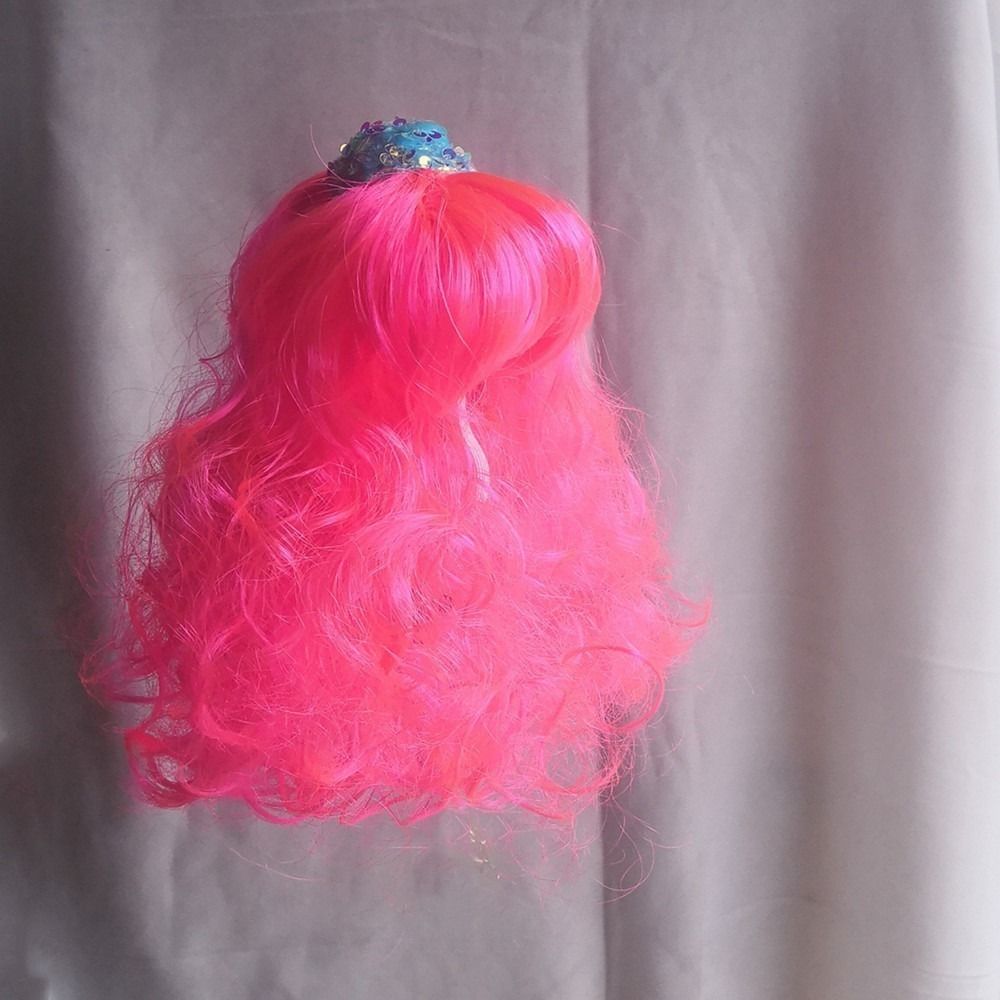 Pet Dog Cat Wig Hat Pink Wool view 2