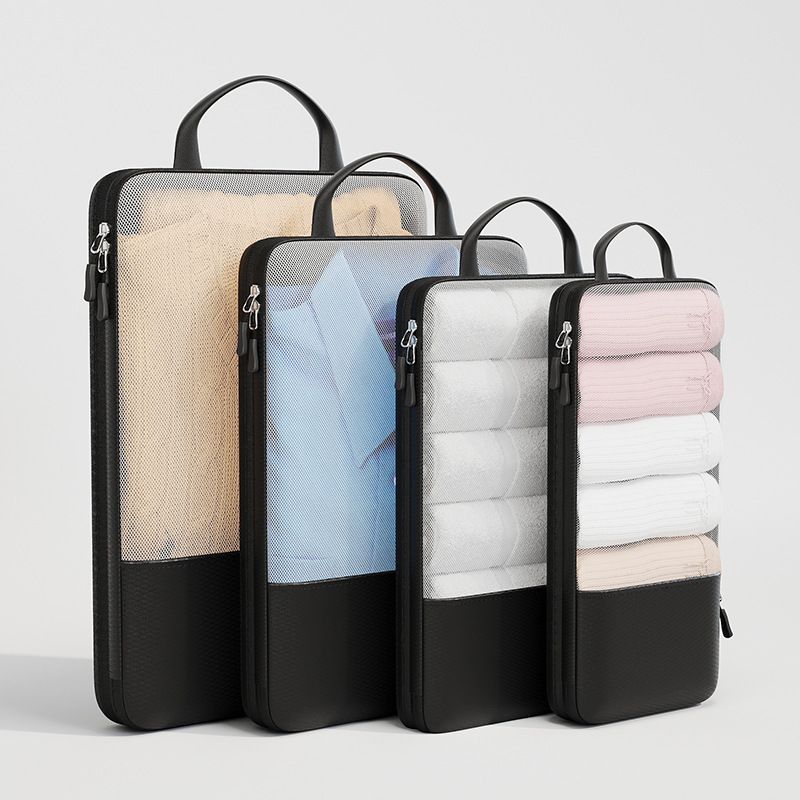 Travel Storage Bag Mu Family Expandable Compression Black Extra large【30*12*41】