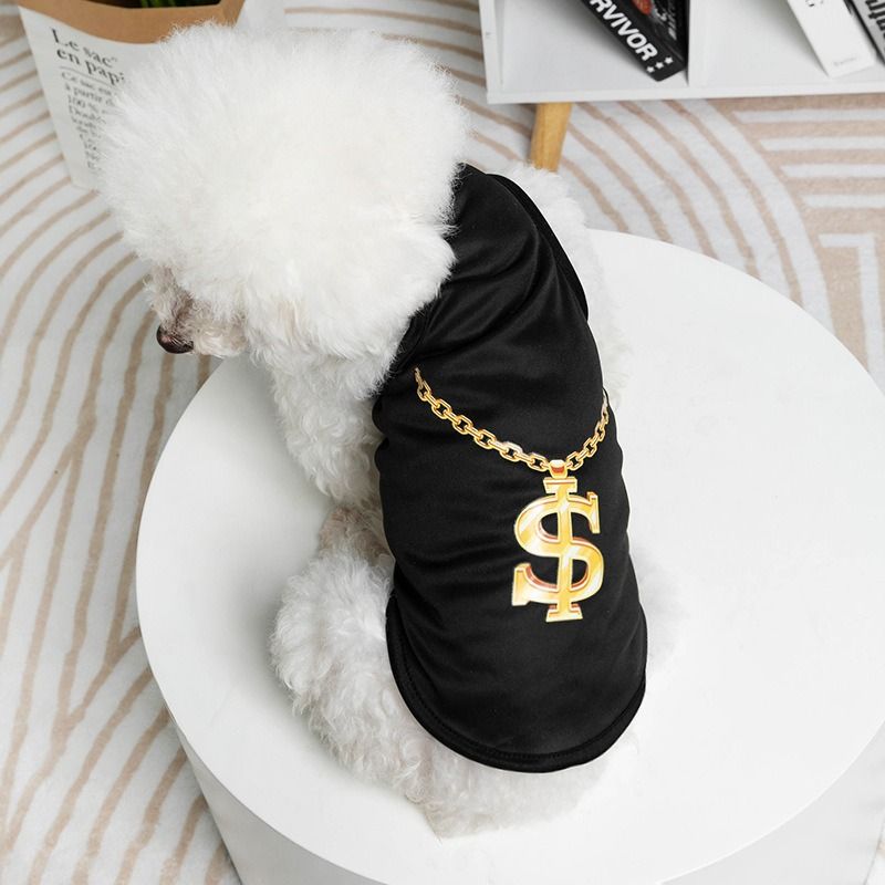 Pet Vest Harry Kennel Polyester Breathable Flat cloth vest-big gold chain XL view 5