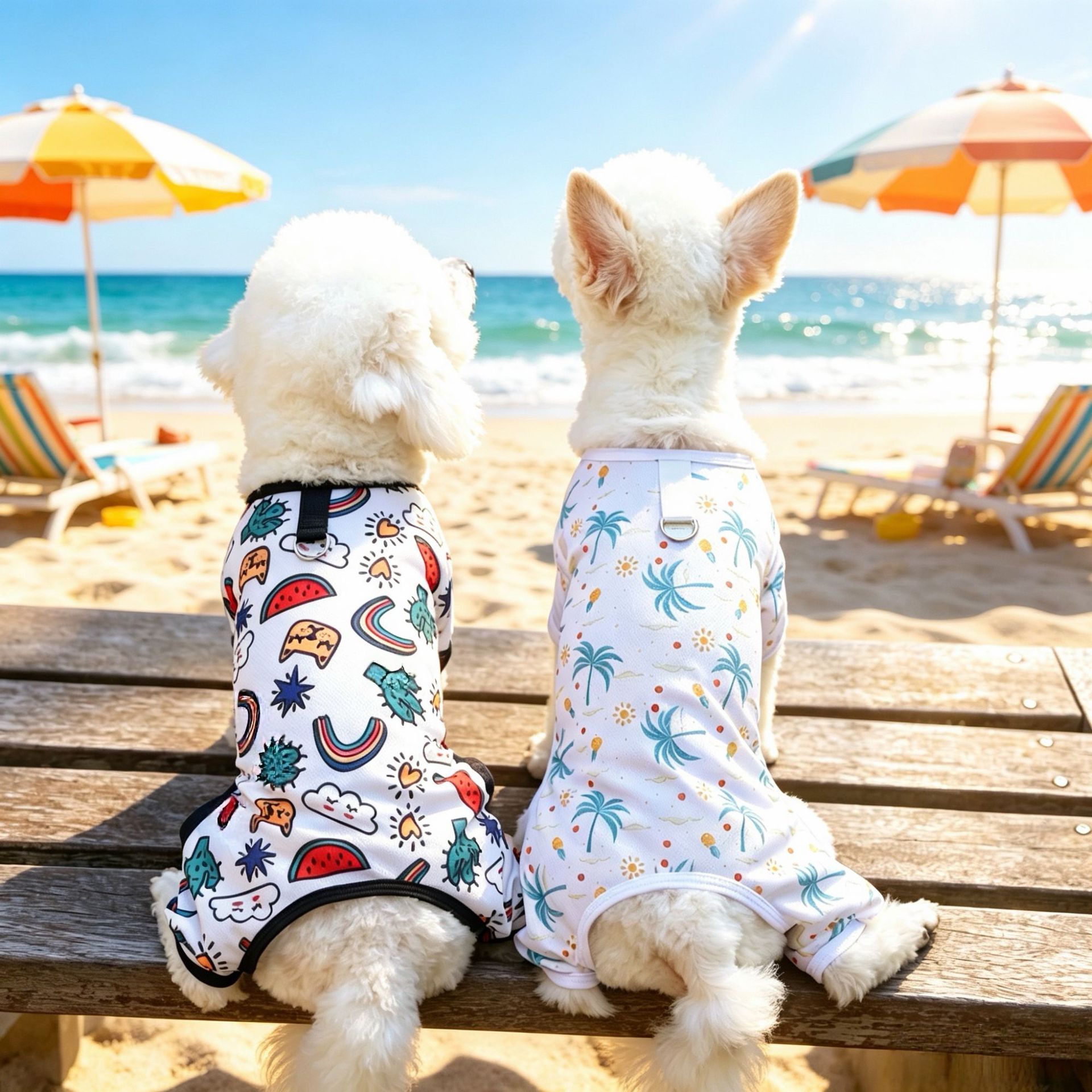 Pet Dog Summer Mesh Clothing Harry Kennel Four-legged jacket with traction view 2