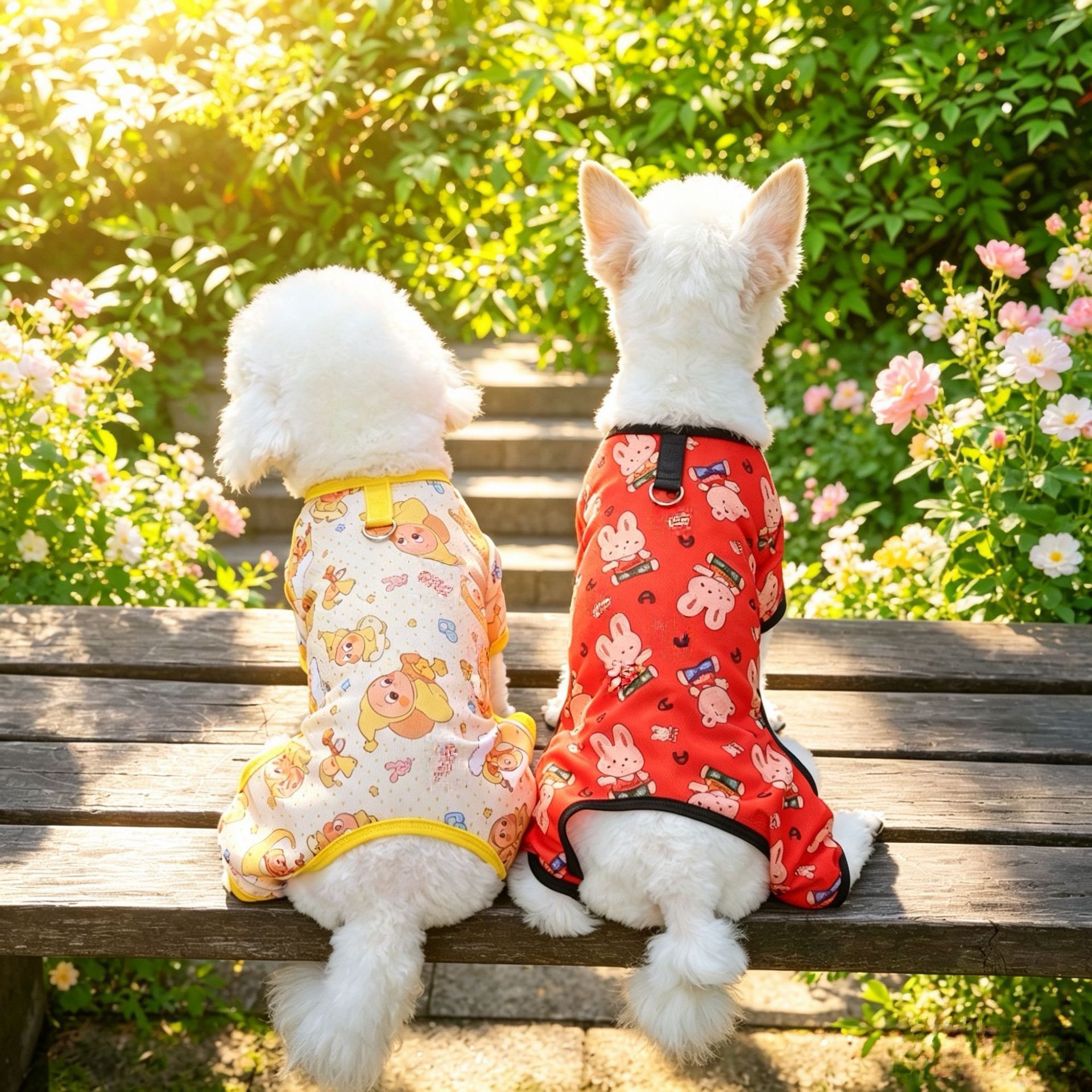 Pet Dog Summer Mesh Clothing Harry Kennel Four-legged jacket with traction view 3