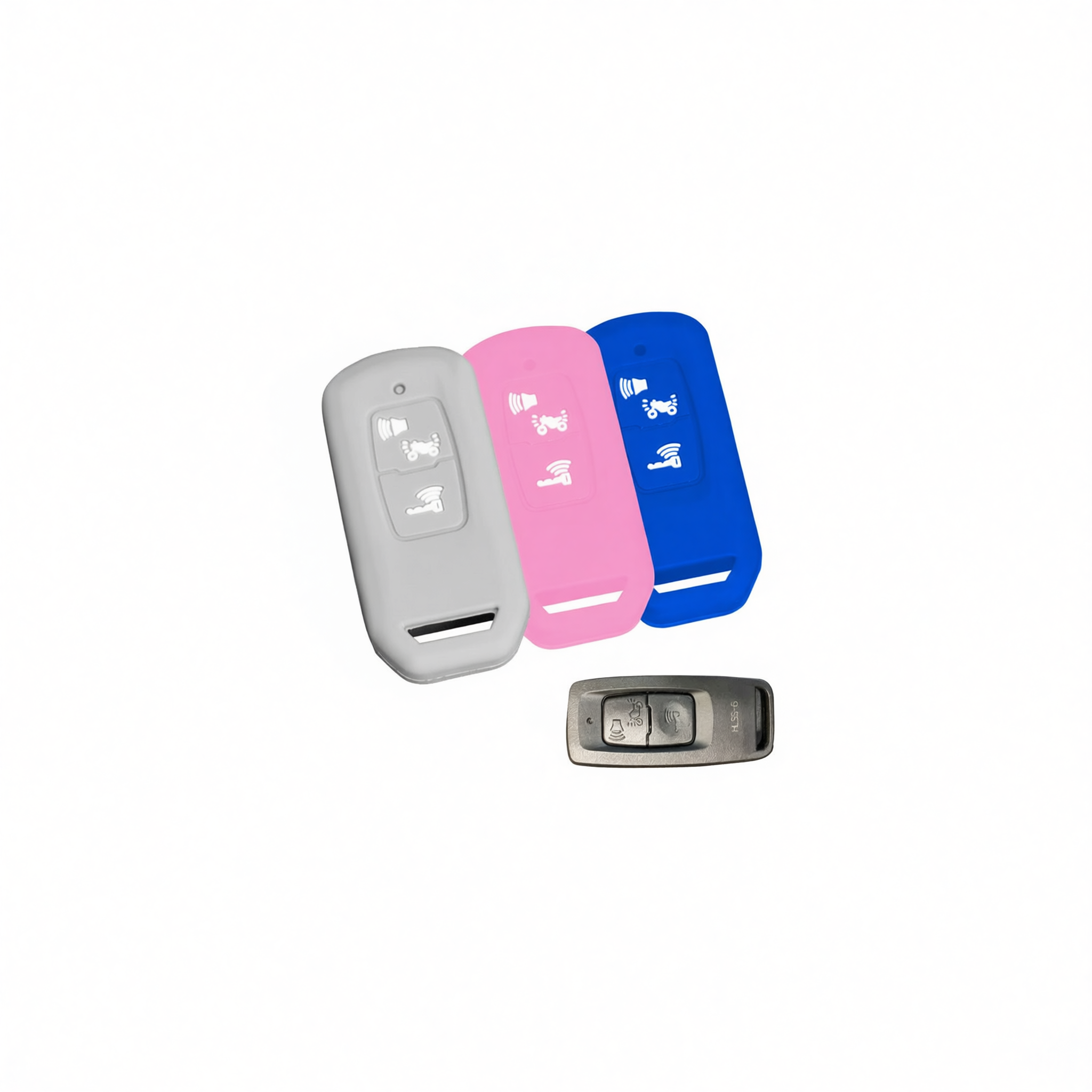 Color My Life Silicone Key Bag for Honda PCX160. Black white label no logo view 6