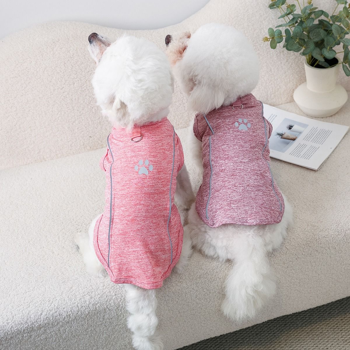 Lele Meow Reflective Vest Dog Clothes Poly Cotton Traction buckle reflective view 3