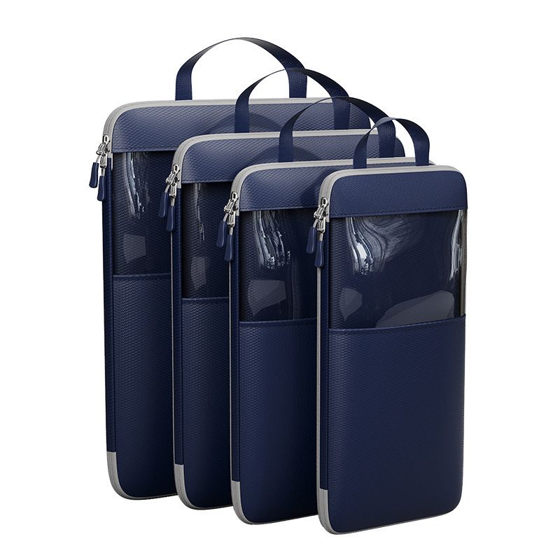 Mu Family Travel Storage Bag Portable Compressible Cube Sky blue Four-piece view 4