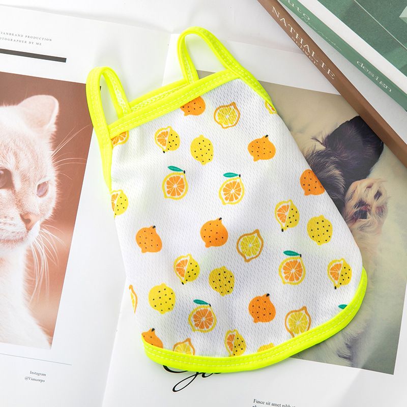 Lele Meow Pet Vest Summer Polyester Camisole-lemon — image 1