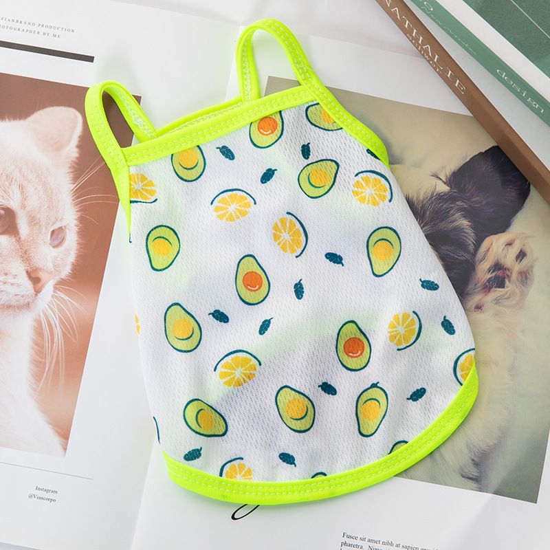 Lele Meow Pet Vest Summer Polyester Camisole-green dinosaur view 2