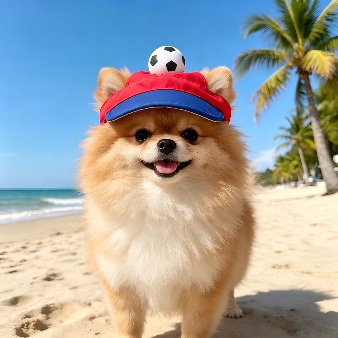 AMOOR Pet Soccer Hat Summer Dog Cap Baseball Cap [Blue] L view 2