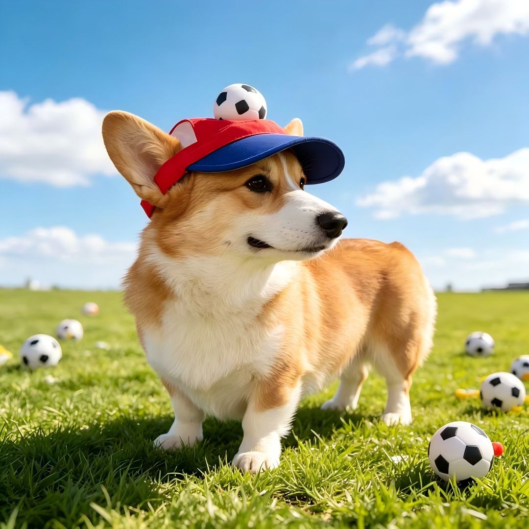 AMOOR Pet Soccer Hat Summer Dog Cap Baseball Cap [Blue] L view 4