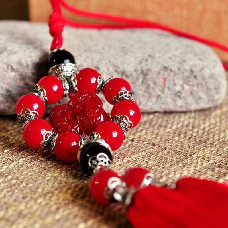 Car Pendant Qilin Red Agate Style view 2