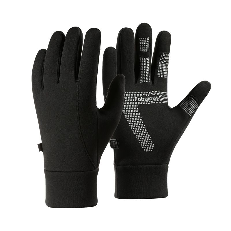 Leaper Nylon Winter Waterproof Touchscreen Moto Gloves Black (b01) XL