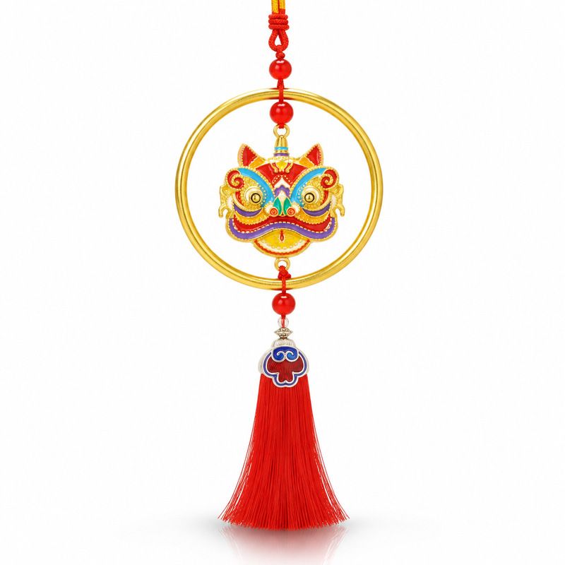 Alloy Car Pendant Chinese Style Lion Ornament [eight treasures of diamonds] view 4