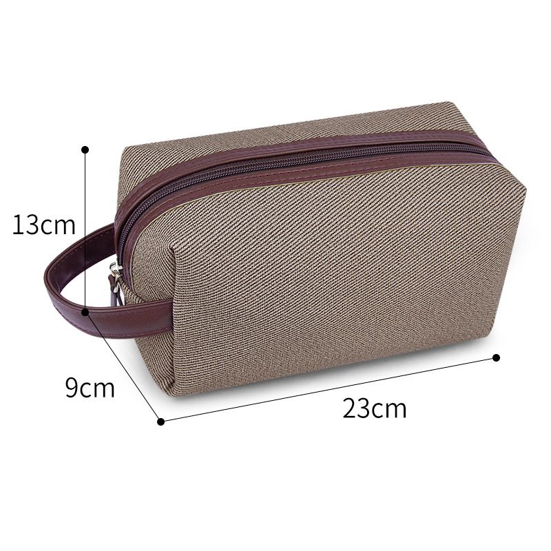 Portable Travel Toiletry Organizer Bag ODM PU Reddish brown Twill pu portable