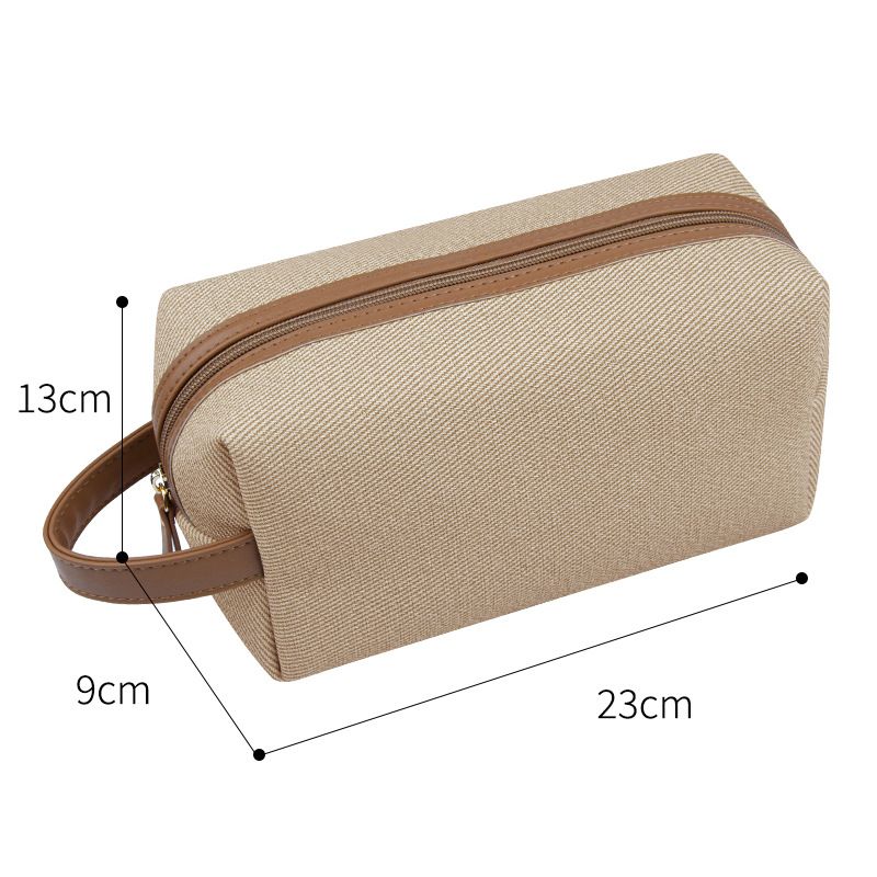 Portable Travel Toiletry Organizer Bag ODM PU Yellow brown Twill pu portable