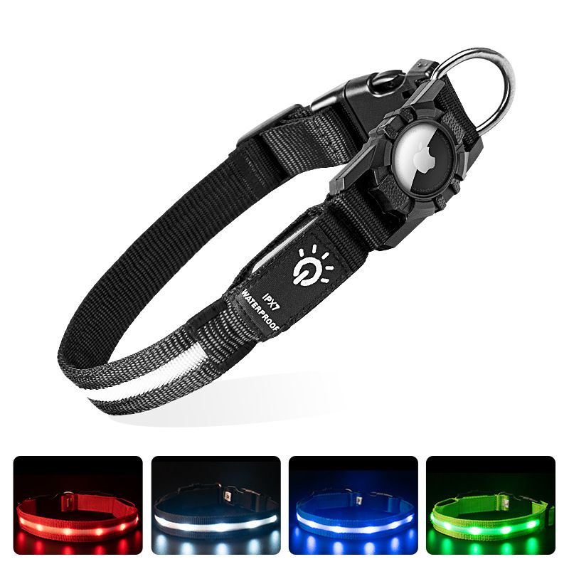 Saint Ye LED Waterproof Dog Collar Airtag Nylon White light lamp bead model — image 1