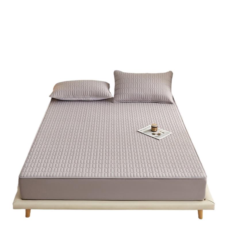 Washed Cotton Quilted Fitted Sheet Diamond 200x220cm view 6