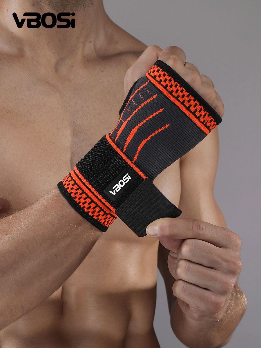 VBOSI Wrist Support Nylon Fitness Sports Protection Orange (single pack) L view 2