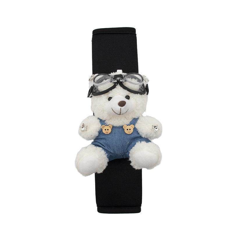 Plush Shoulder Pad Safety Belt Protector Xueyi White necklace bear (rose bow) view 6