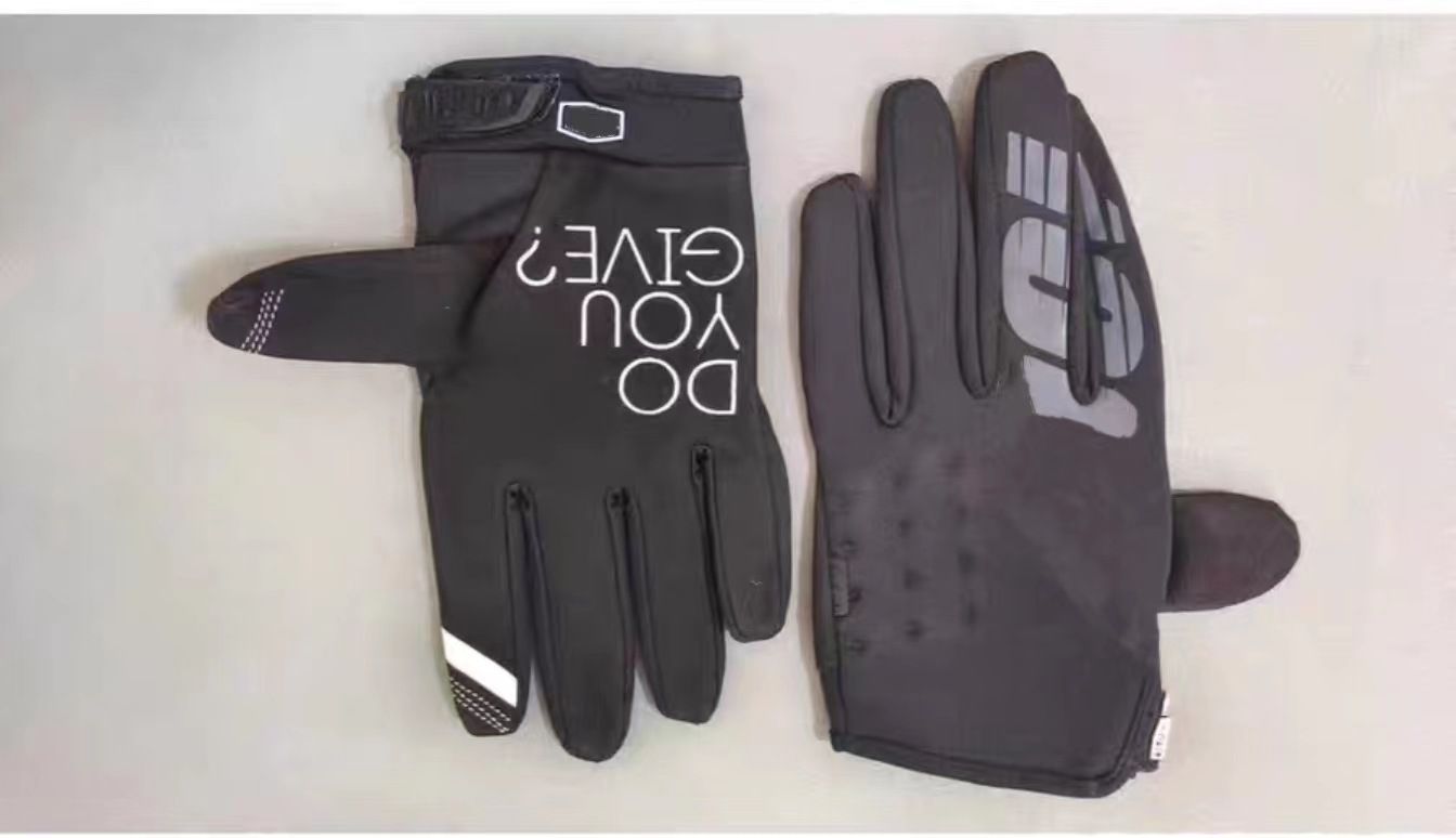 LOHAS FOX Winter Fleece Cycling Gloves Nylon Long Finger Black M