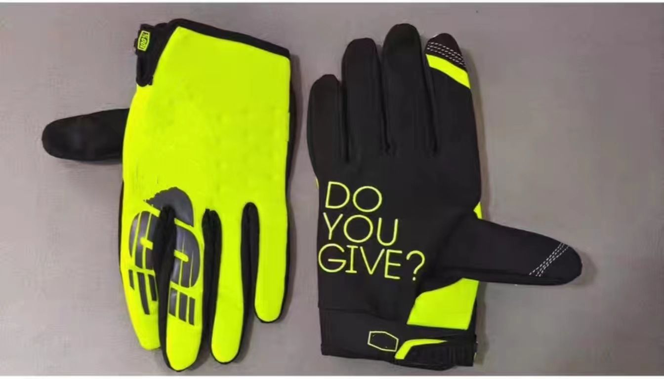 LOHAS FOX Winter Fleece Cycling Gloves Nylon Long Finger Bright yellow M