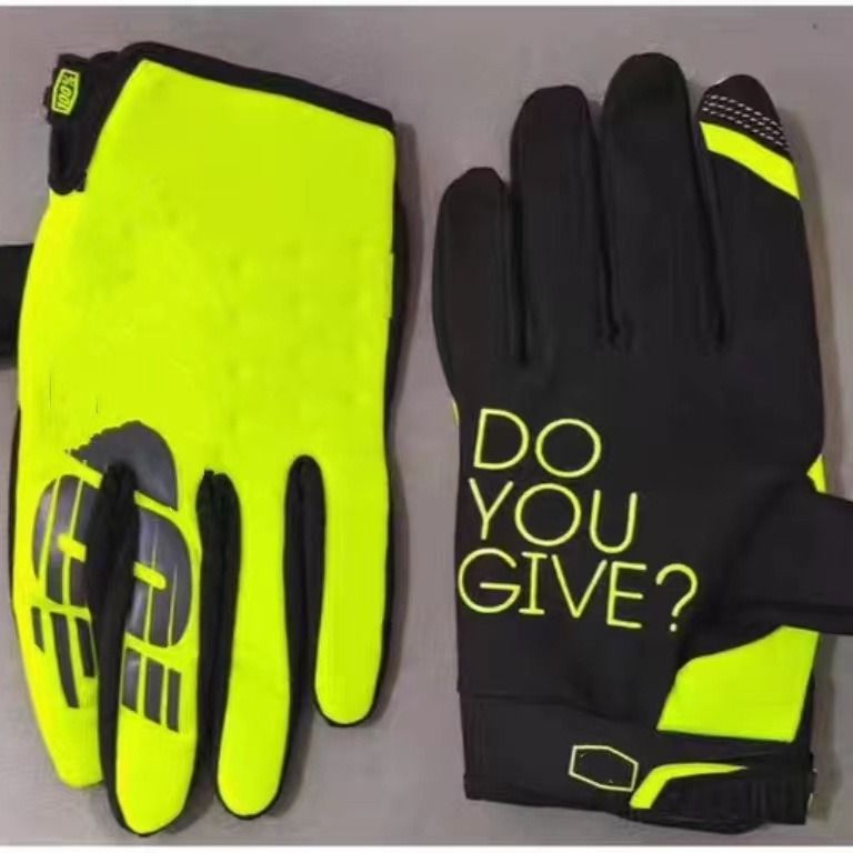 LOHAS FOX Winter Fleece Cycling Gloves Nylon Long Finger Bright yellow view 5