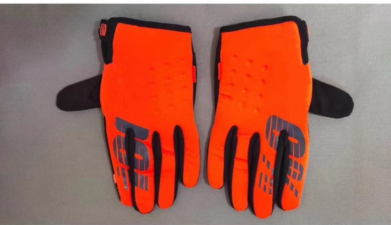 LOHAS FOX Winter Fleece Cycling Gloves Nylon Long Finger Orange