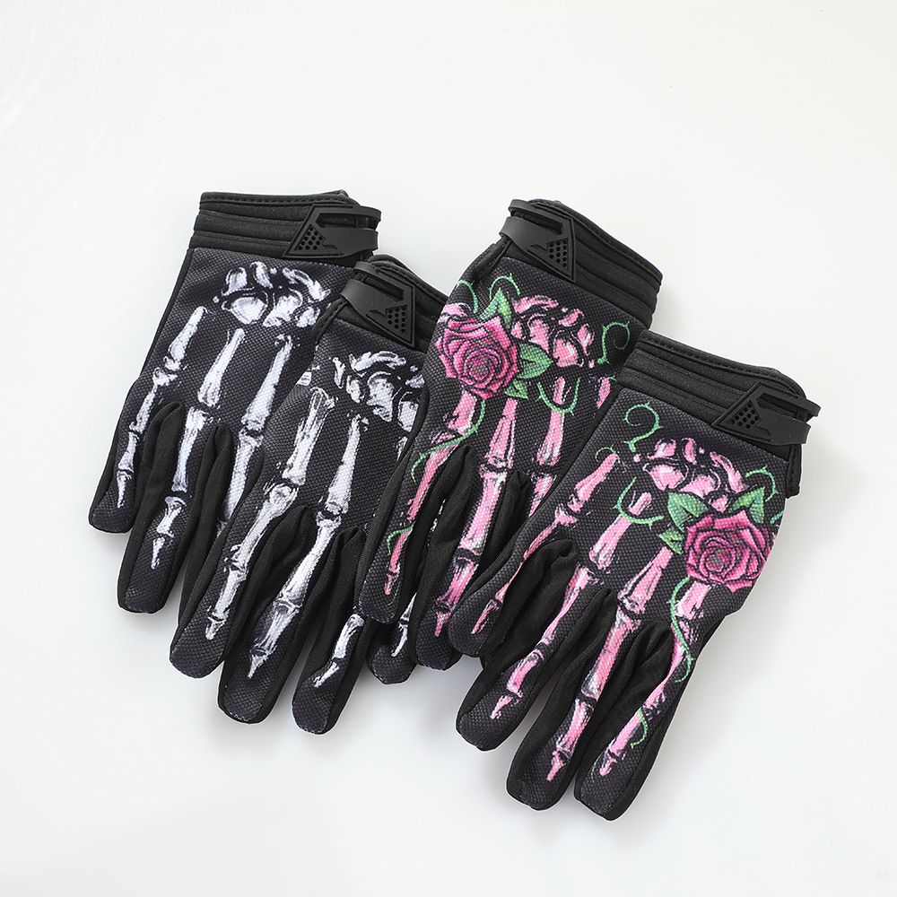 LOHAS FOX Skeleton Rose Motorcycle Gloves Fisd firebird own brand view 3