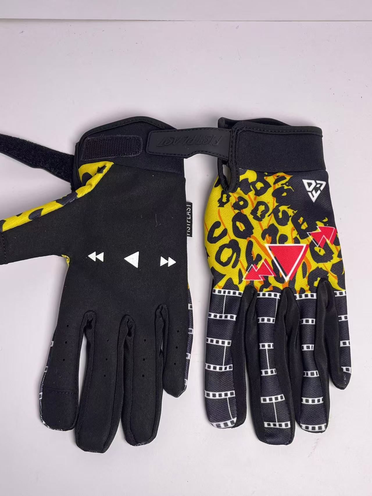 LOHAS FOX Skeleton Rose Motorcycle Gloves Leopard print private label