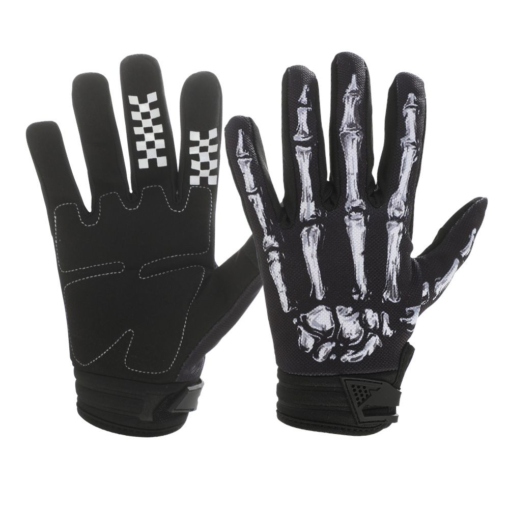 LOHAS FOX Skeleton Rose Motorcycle Gloves Leopard print private label view 6
