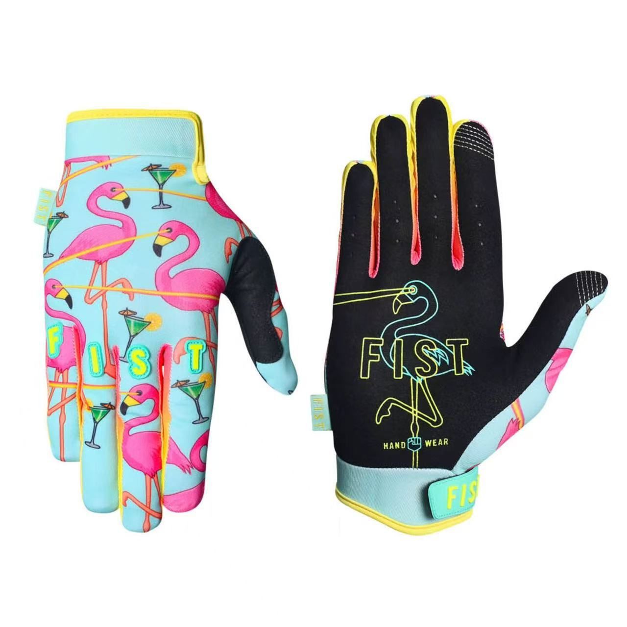 LOHAS FOX Skeleton Rose Motorcycle Gloves Flamingo private label