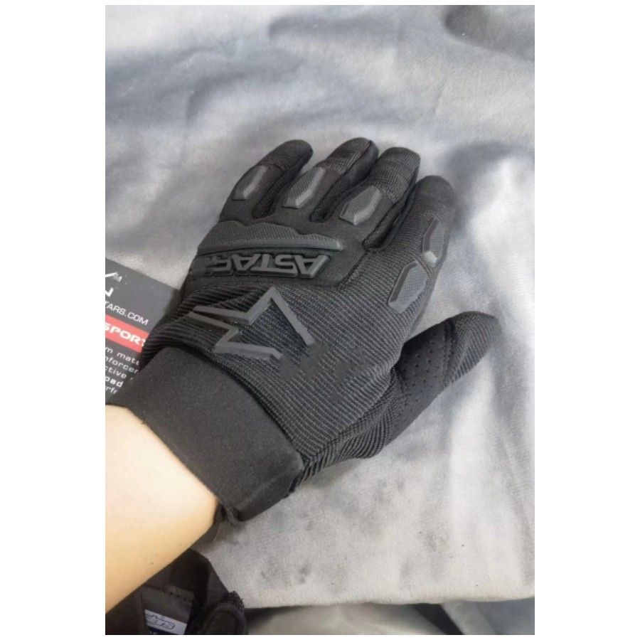 Lohas Fox Bicycle Gloves Nylon Long Finger A white and blue logo M view 4