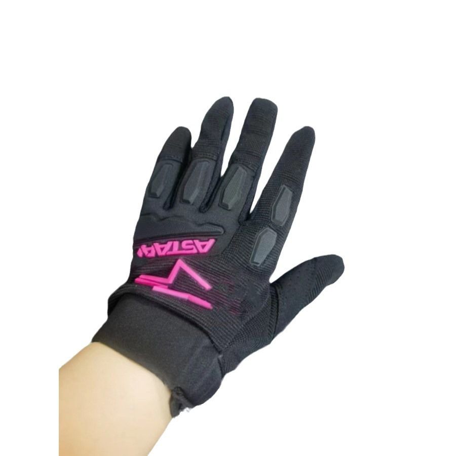 Lohas Fox Bicycle Gloves Nylon Long Finger A pink black logo M view 6