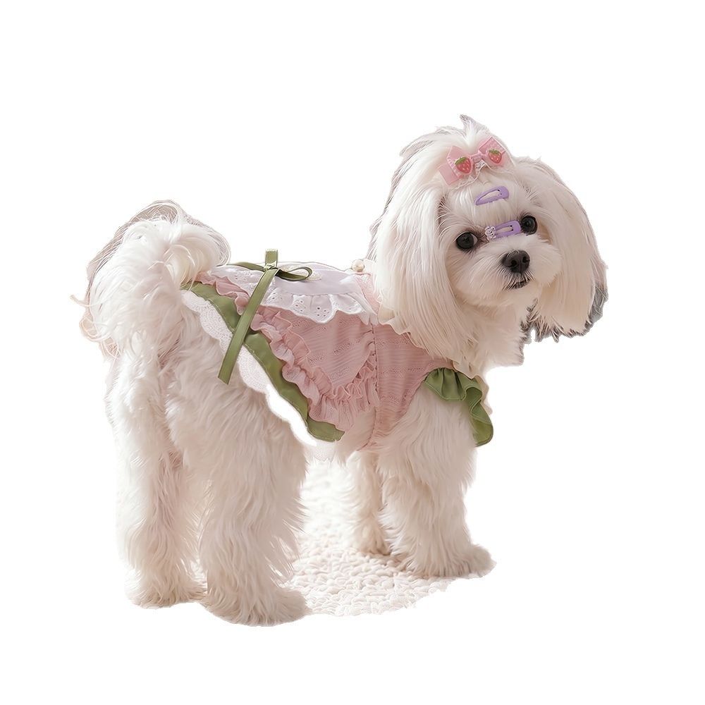 Pet Dress Princess Style Polyester Cotton Spring Summer Party cake skirt Xs view 5