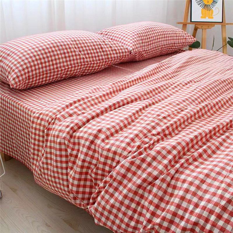 Duo Duo Quilt Cover Twill Geometric Pattern Little pink grid 1.2x 2.2 m sheets view 3