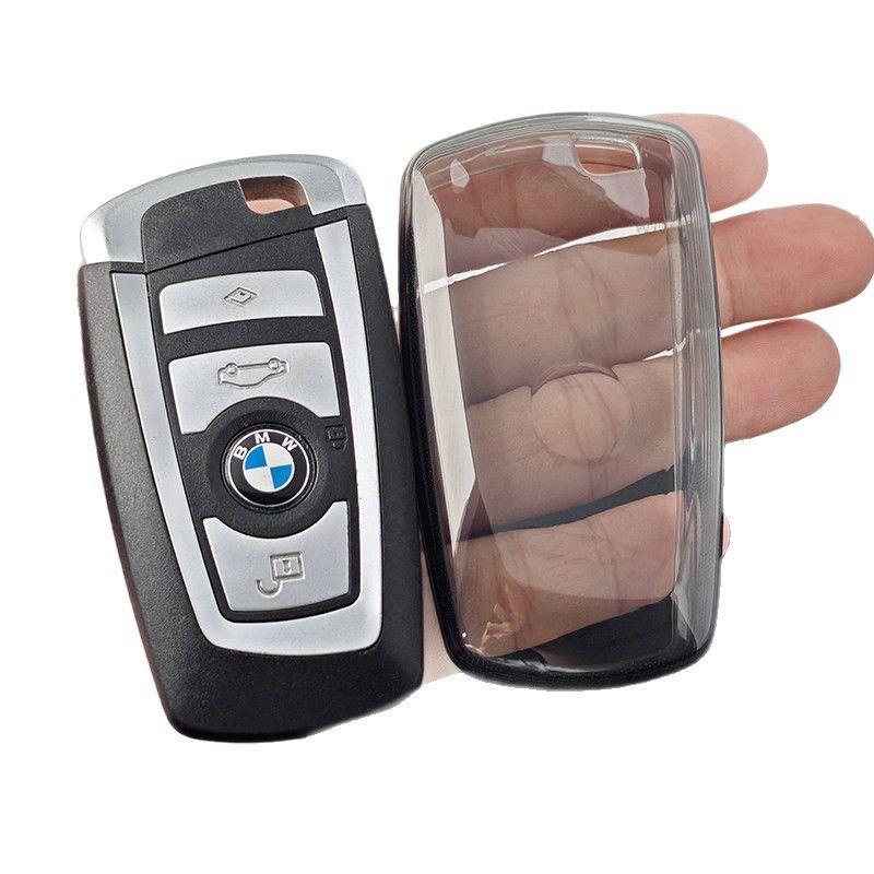 TPU Key Cover for BMW 3 4 5 X1 X4 X6 Type b-transparent black [single key cover] view 3