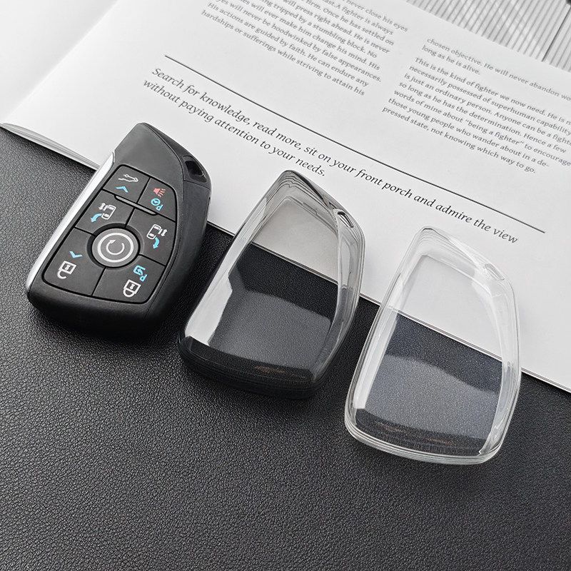TPU Transparent Key Cover for Buick Envision Plus S G type-transparent black view 2