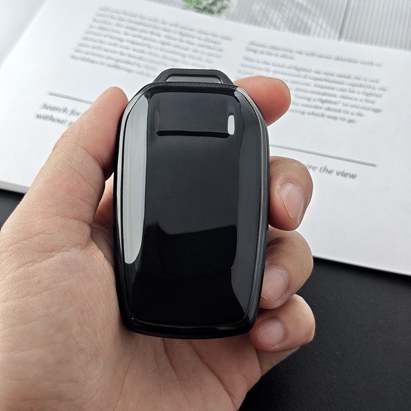 TPU Key Cover for Toyota Senna 2021-2026 Ultra Thin Type b-transparent black view 2