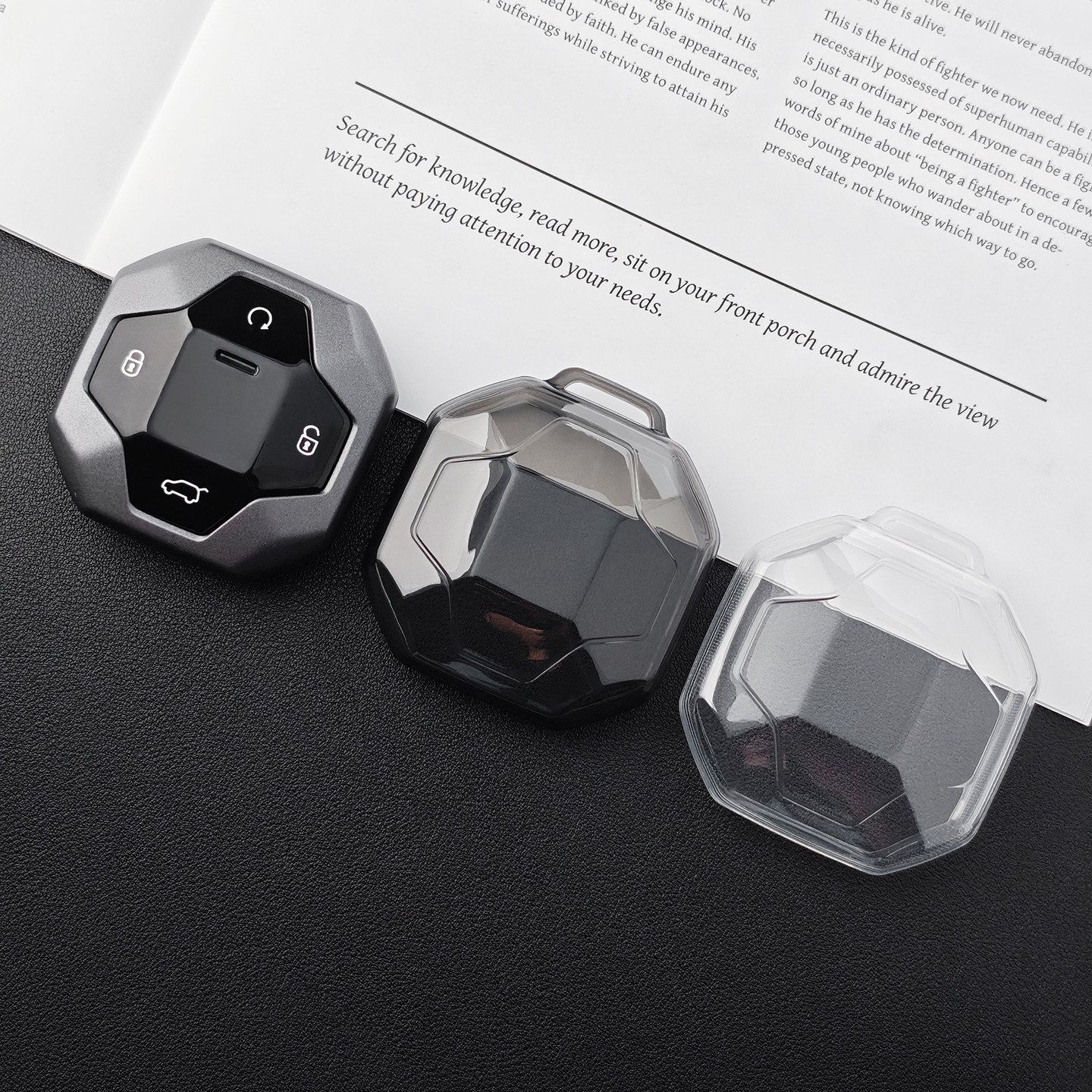 Car Key Cover for Chery Jetour Traveler Shanhai T2 T1 Transparent black view 2