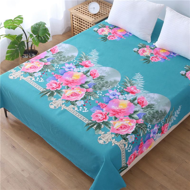 Duoxiao Quilt Cover 1.5x2.1m Apple Blossom Azure blue floral 1.0 x2.2 m bed sheet — image 1