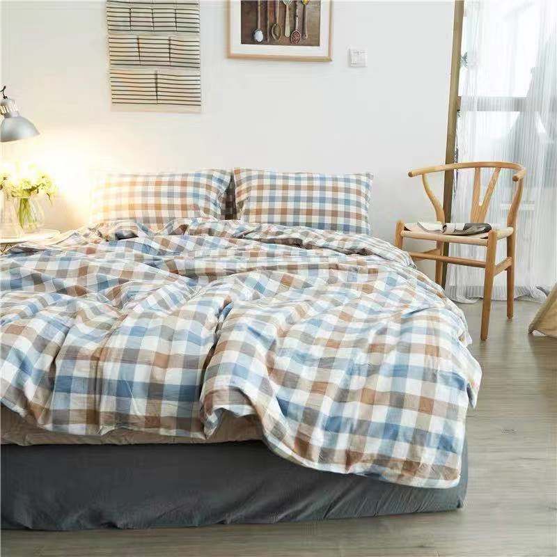Duo Duo Quilt Cover Geometric Pattern Twill Azure blue floral Pair of pillowcase view 4