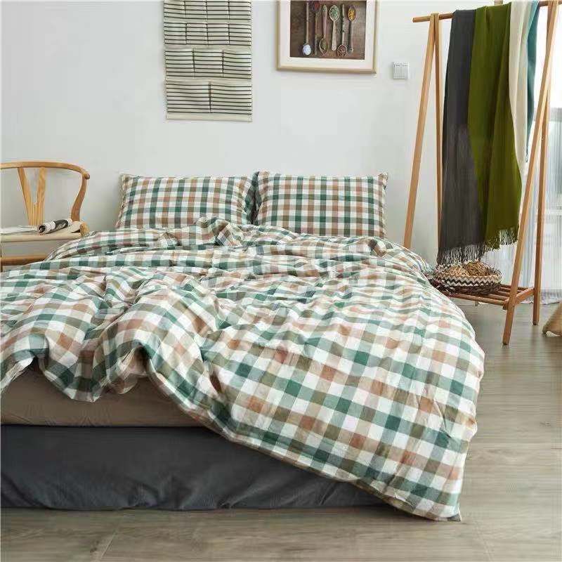 Duo Duo Quilt Cover Geometric Pattern Twill Azure blue floral Pair of pillowcase view 5