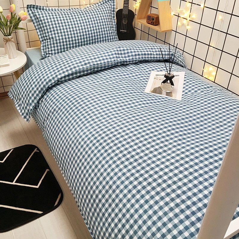 Duoxiao Quilt Cover 1.5x2.1m Twill Pink Grid Apple blossom 1.5 x2.2 m bed sheet view 3