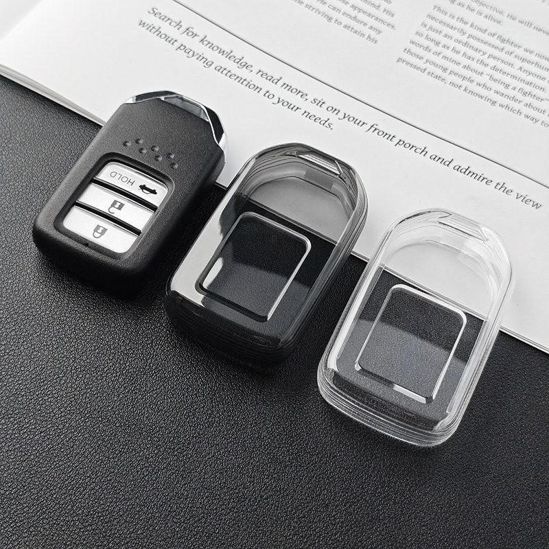 Honda Car Key Cover TPU Transparent Black Type a-transparent black [single key view 2