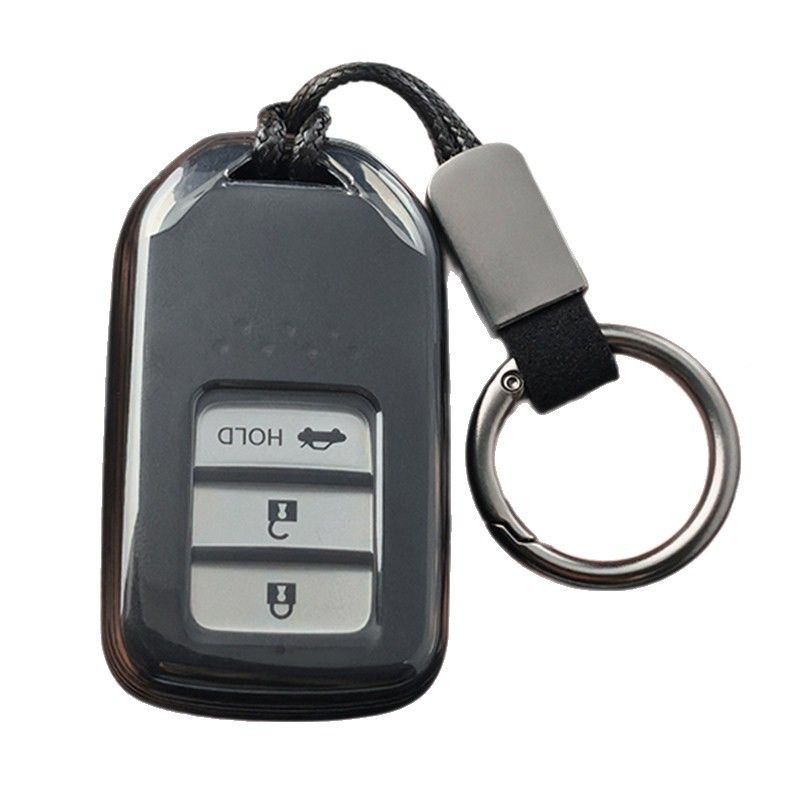 Honda Car Key Cover TPU Transparent Black Type a-transparent black [single key view 3