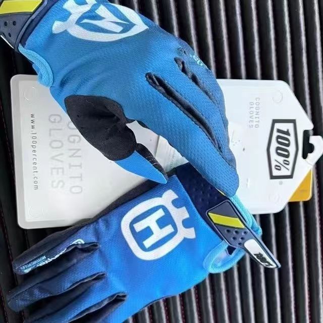 Lohas Fox Motorcycle Gloves Knitting Anti Slip Wear-resistant blue touch screen view 3