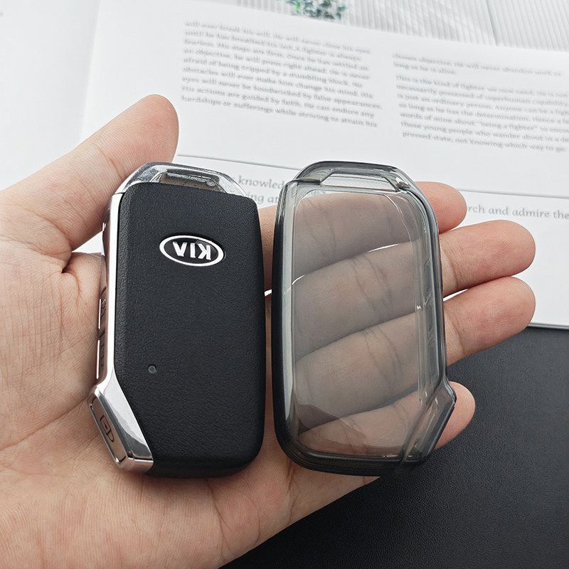 Kia Key Cover Tpu Transparent Black Shell Ring Type d - transparent black view 2