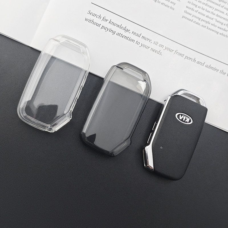 Kia Key Cover Tpu Transparent Black Shell Ring Type d - transparent black view 3