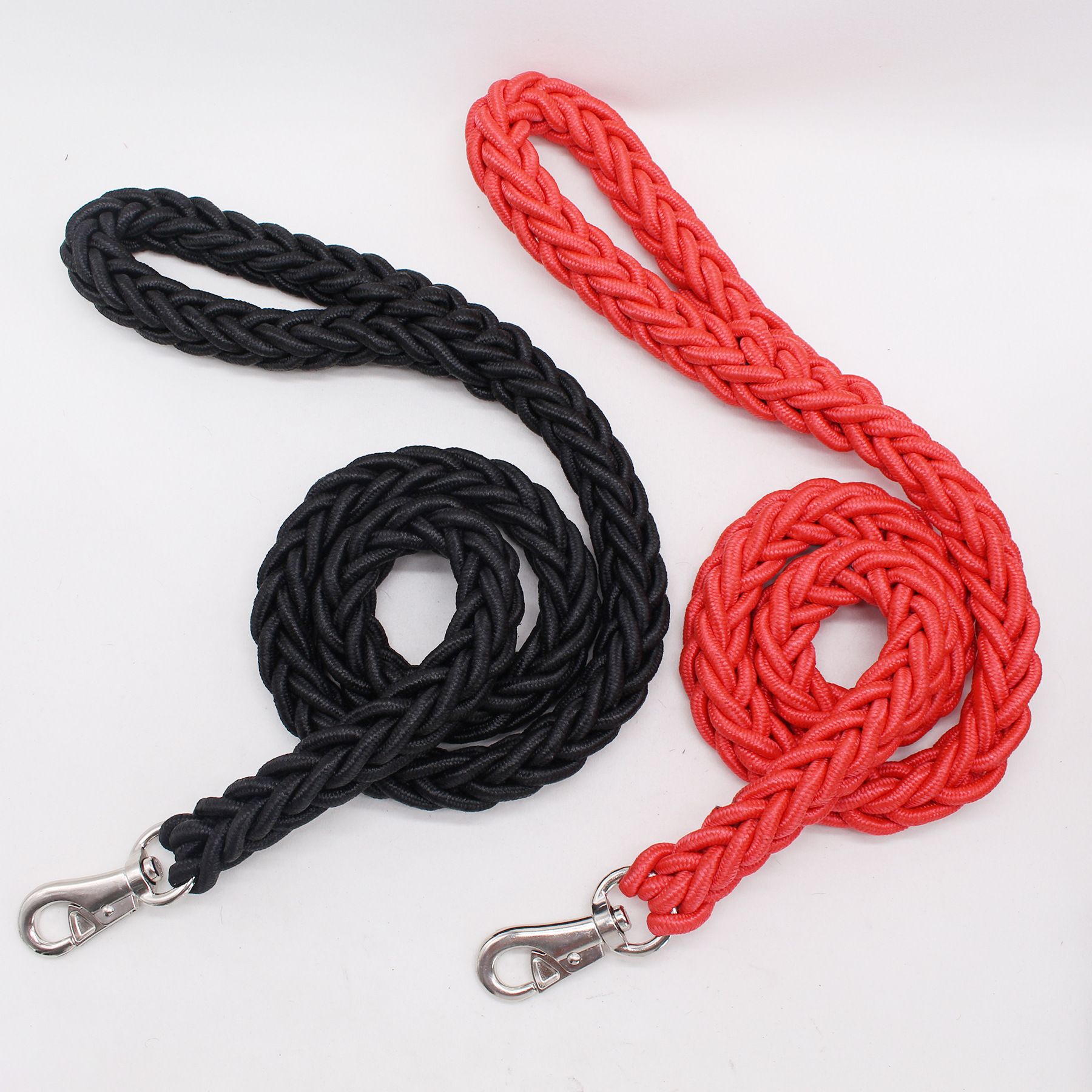 Nylon Dog Leash 8 Strand Braided Pet Walking Rope Black S-rope length 1.3m view 2